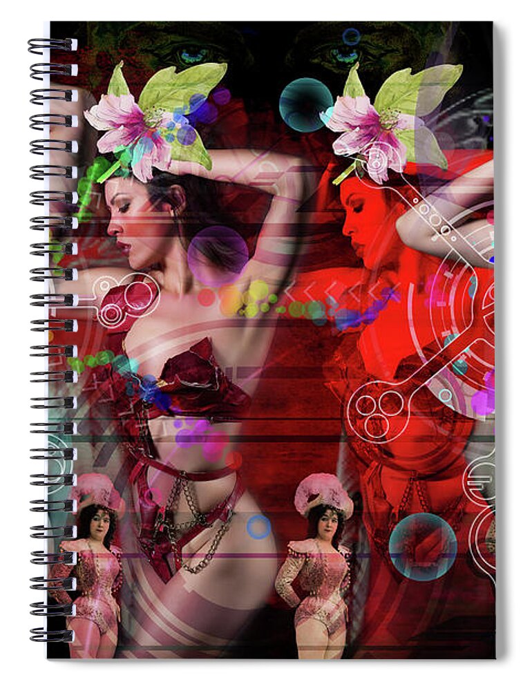 Abstract Spiral Notebook featuring the digital art The Factory by Ricardo Dominguez