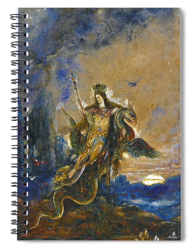 Gustave Moreau Spiral Notebook featuring the drawing The Fairy by Gustave Moreau