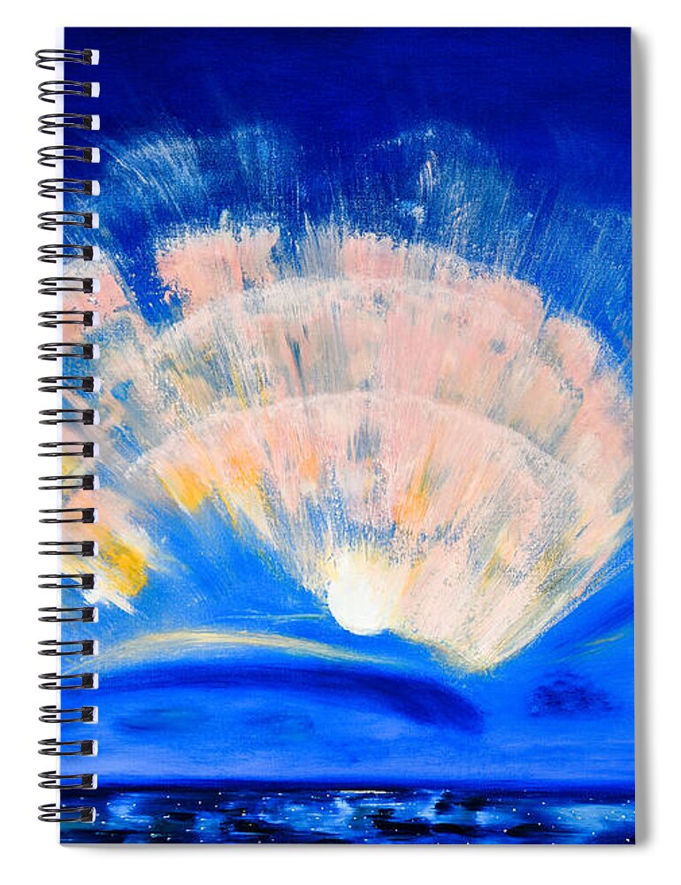 Sunset Spiral Notebook featuring the painting The Fan of a Fairy by Gina De Gorna