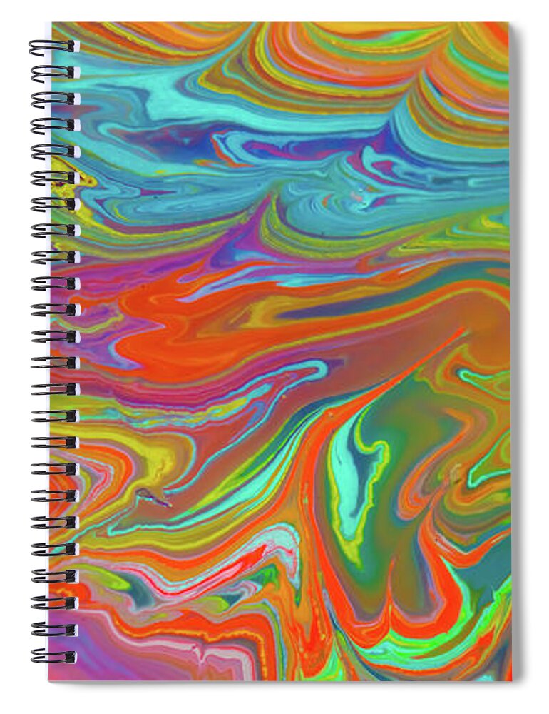 Abstract Spiral Notebook featuring the photograph The Faster We Go, The Rounder We Get by Gary Kochel