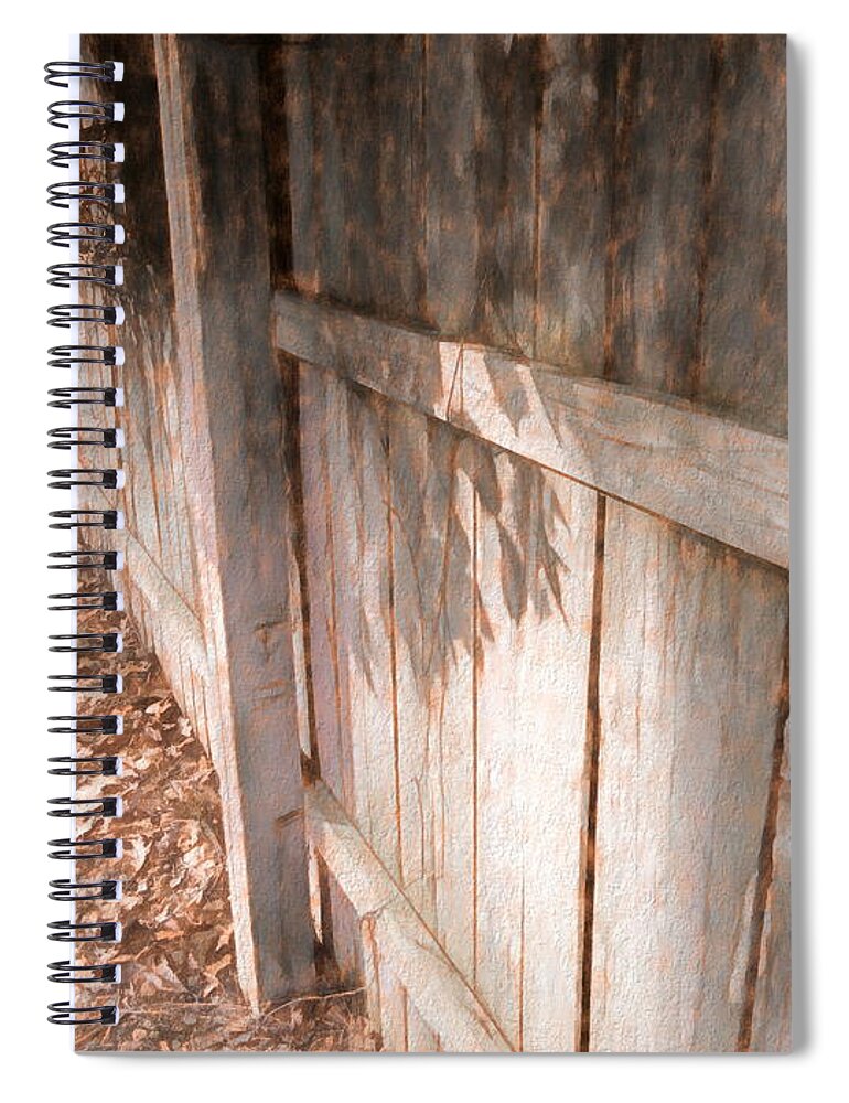 Fence Spiral Notebook featuring the mixed media The Fence by Susan Lafleur