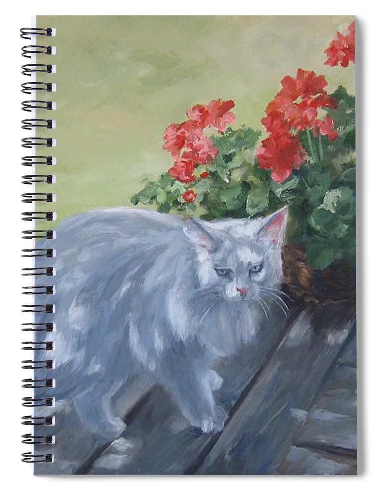 Cat Spiral Notebook featuring the painting A Feral Cloud by Connie Schaertl