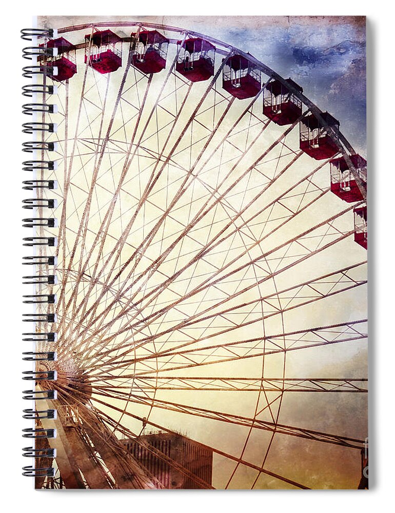 Chicago's Navy Pier Spiral Notebook featuring the photograph The Ferris Wheel at Navy Pier by Mary Machare