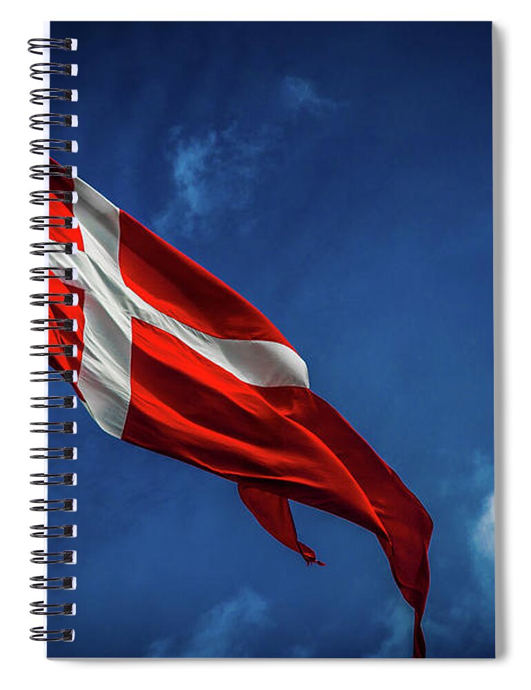 Flag Spiral Notebook featuring the photograph The Flag of Denmark by Andrew Matwijec