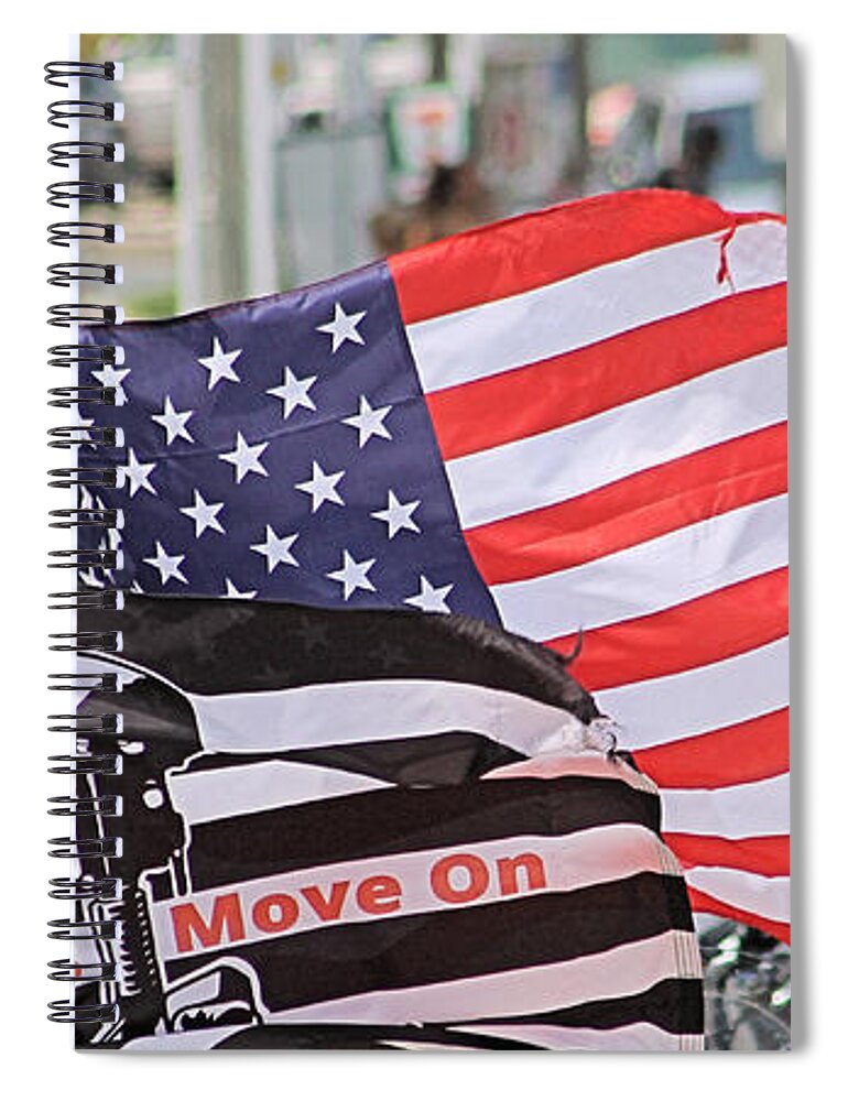 Flags Spiral Notebook featuring the photograph The Flags Of Heroes by Robert Banach