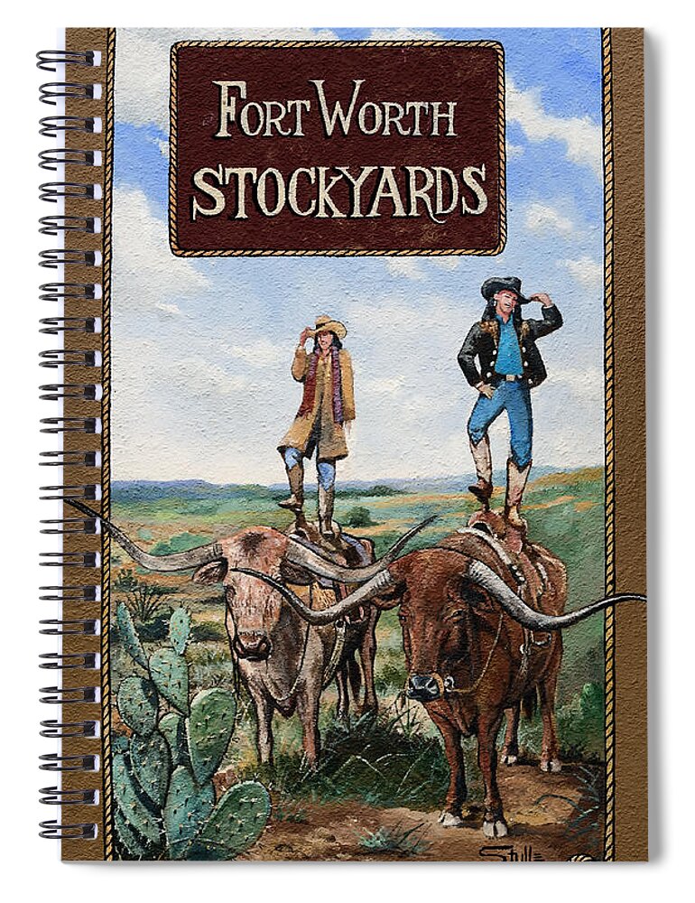 Painting Spiral Notebook featuring the photograph The Fort Worth Stockyards by Mountain Dreams