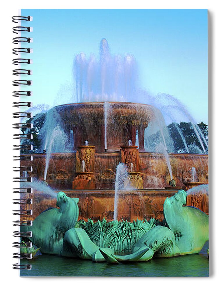 Fountain Spiral Notebook featuring the photograph the Fountain by Milena Ilieva