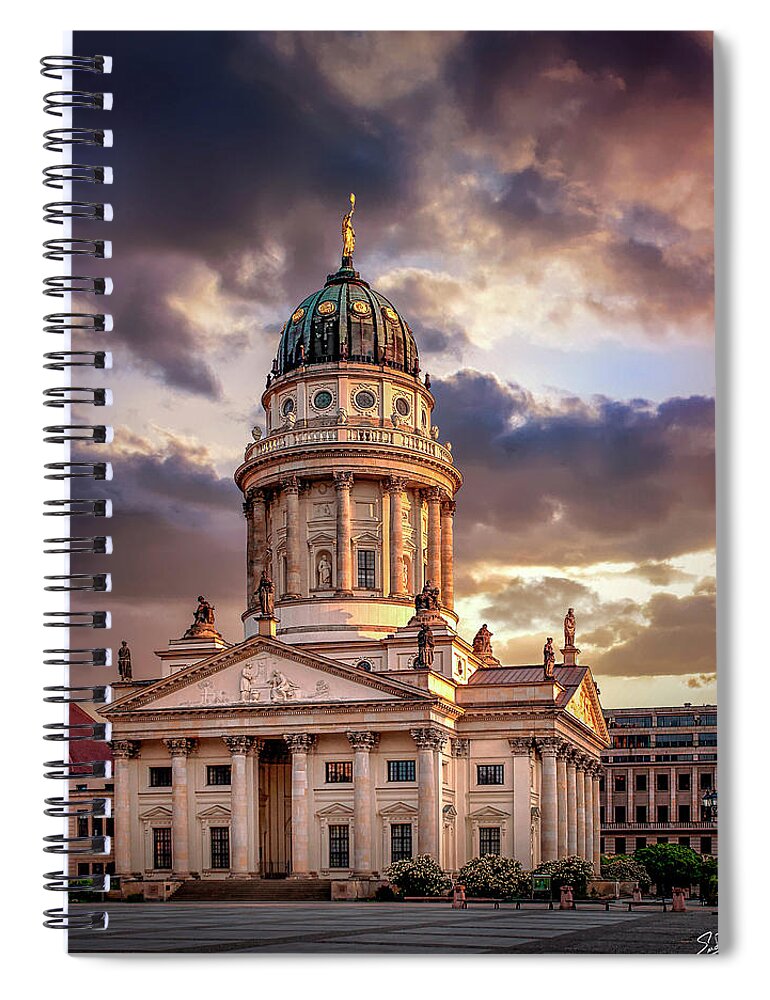 Endre Spiral Notebook featuring the photograph The French Church in Berlin 1 by Endre Balogh