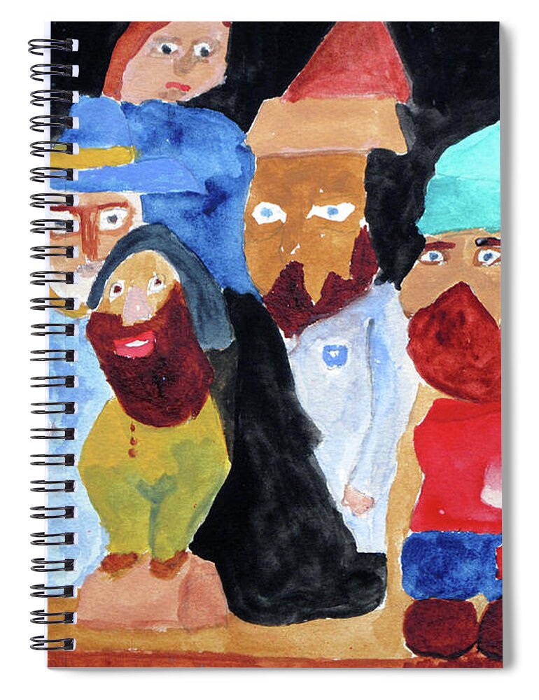 Gang Spiral Notebook featuring the painting The Gang by Sandy McIntire