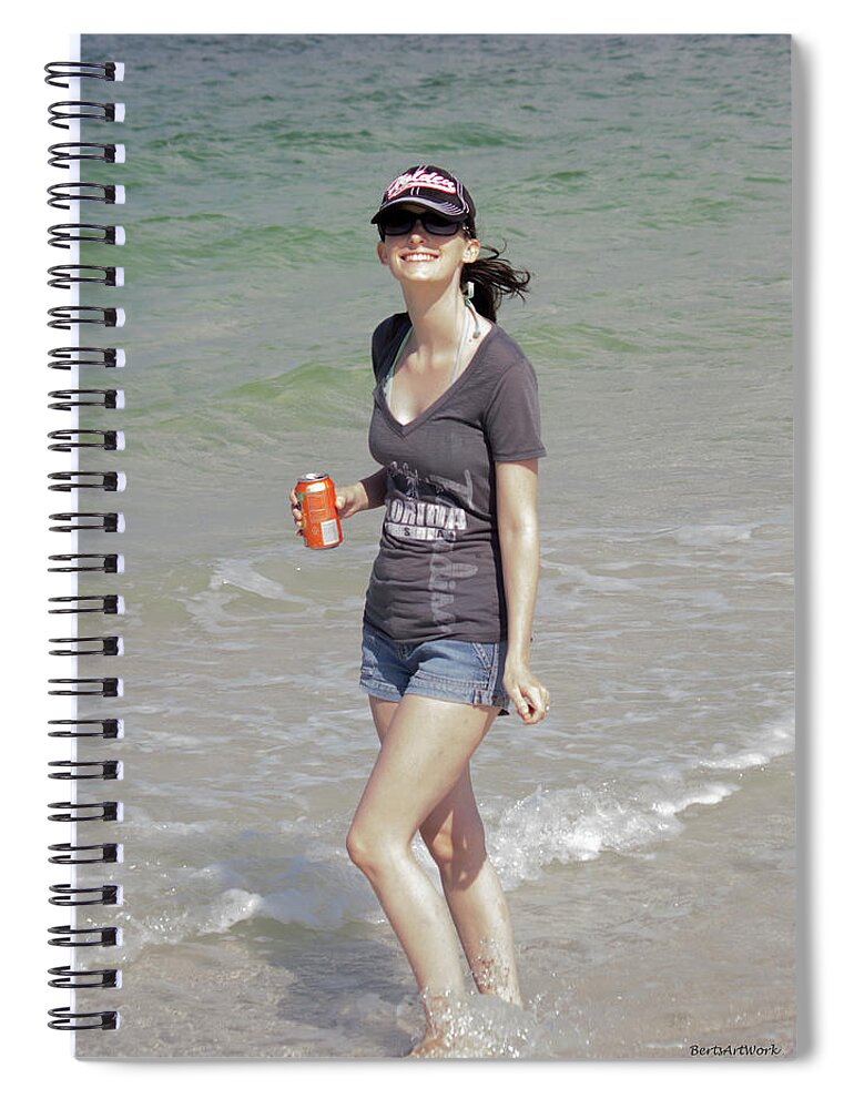 Sea Spiral Notebook featuring the photograph The Girl in the Sea by Roberta Byram