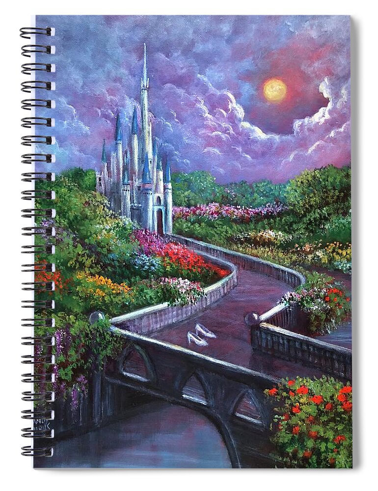 Cinderella Spiral Notebook featuring the painting The Glass Slippers by Rand Burns