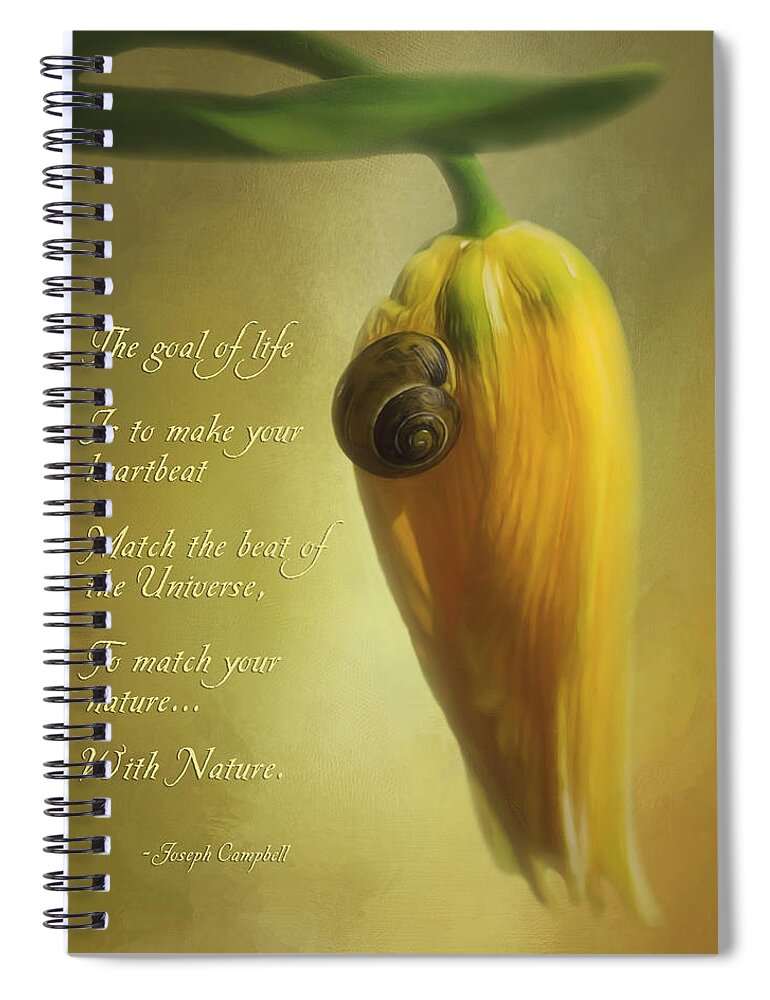 The Goal Of Life Spiral Notebook featuring the painting The Goal Of Life - Flower Art by Jordan Blackstone