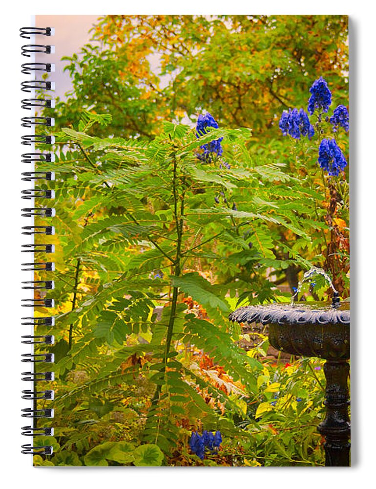 Fountain Spiral Notebook featuring the photograph The Gods Look On by Mike Smale