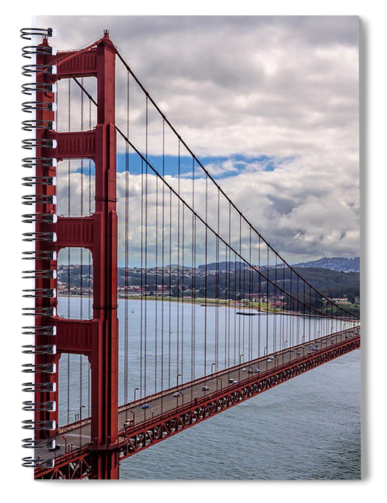 Golden Gate Bridge Spiral Notebook featuring the photograph The Golden Gate Bridge - View 1 by Susan Rissi Tregoning