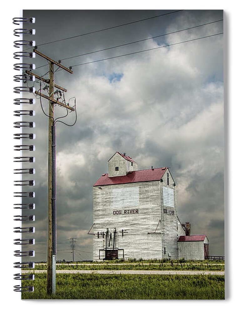 Art Spiral Notebook featuring the photograph The Grain Elevator in Dog River by Randall Nyhof
