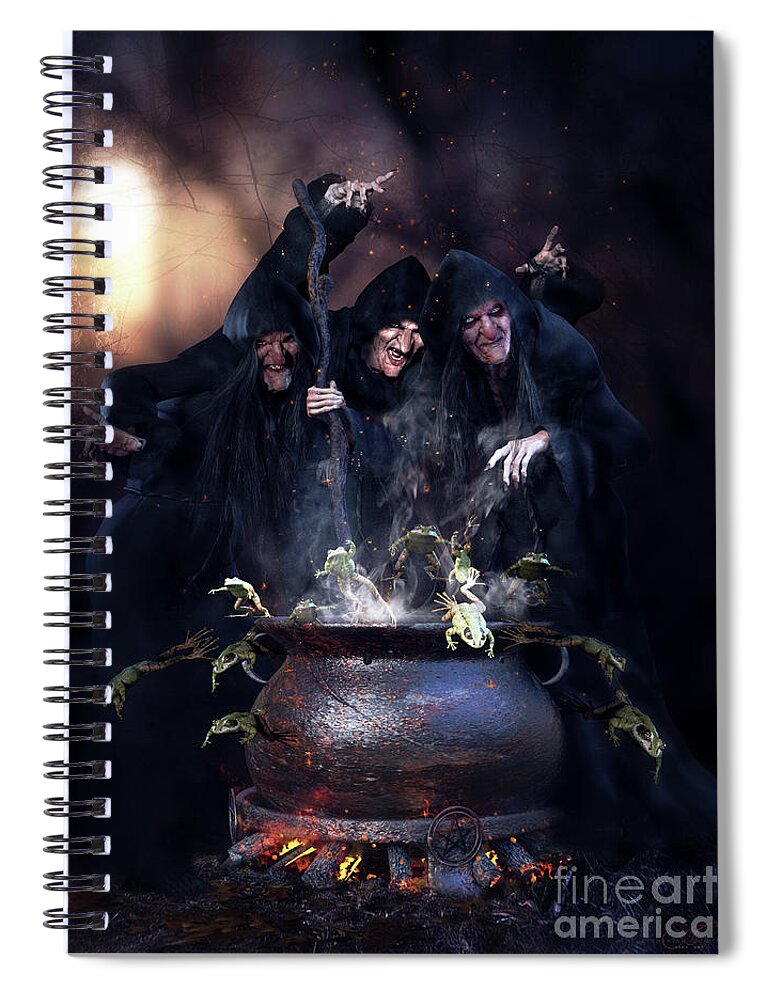 Halloween Spiral Notebook featuring the digital art The Great Escape by Shanina Conway