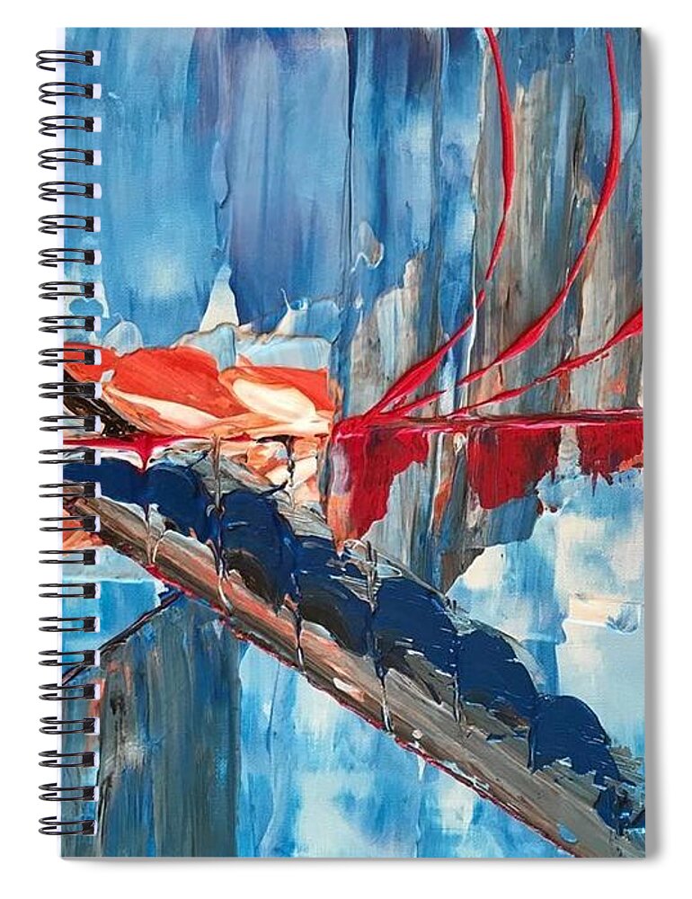 Abstract Spiral Notebook featuring the painting The Heart of the Matter by Ovidiu Ervin Gruia