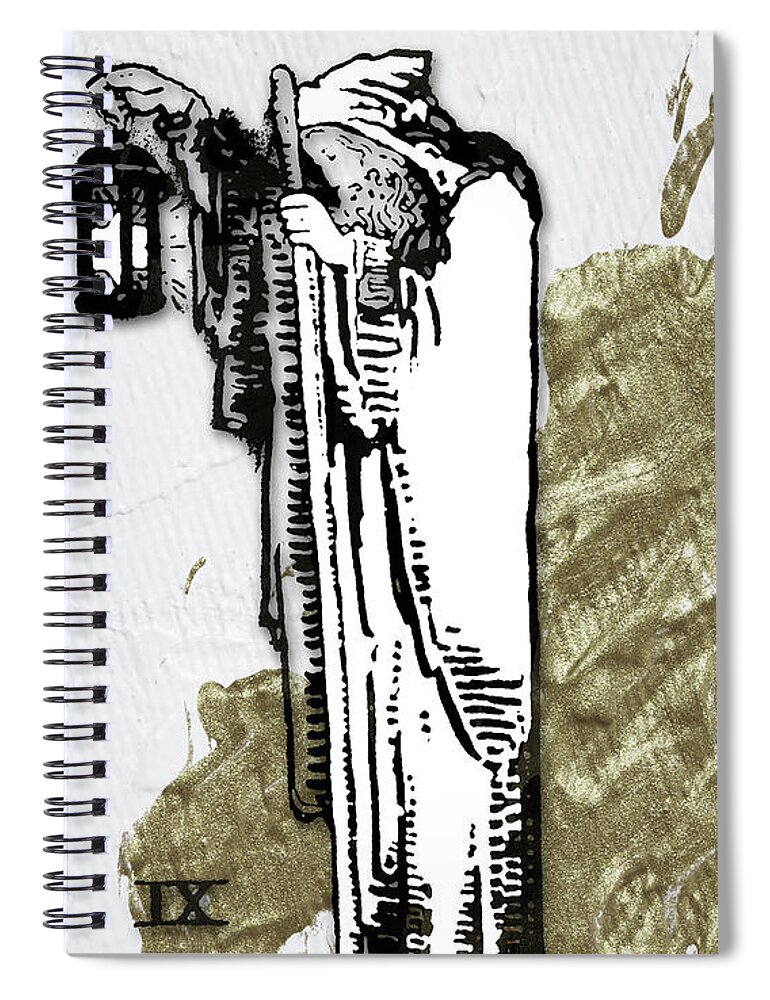 Mystical Art Spiral Notebook featuring the painting The Hermit Arcannah by Mindy Sommers