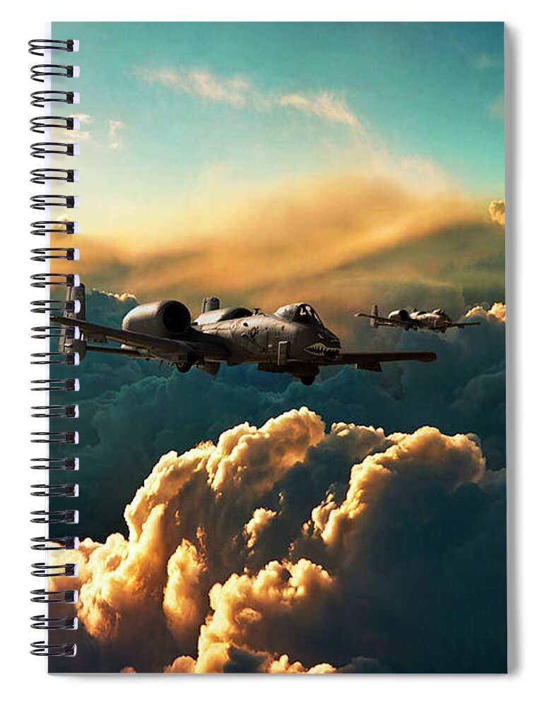 A10 Spiral Notebook featuring the digital art The Hogs by Airpower Art