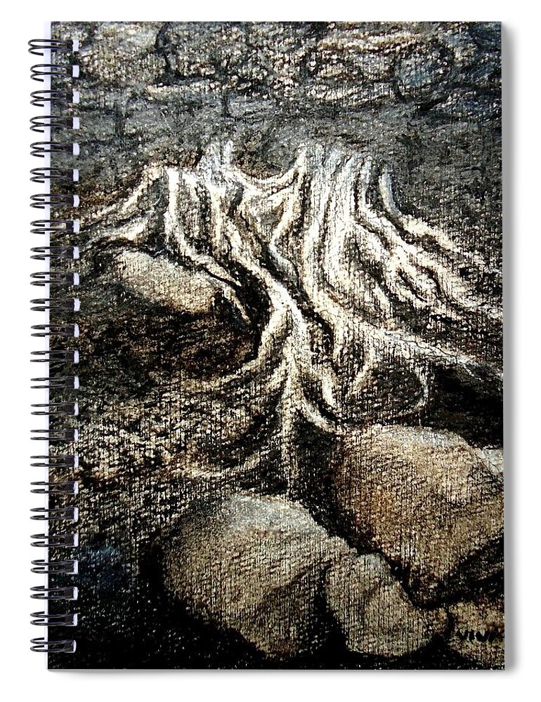 Viva Spiral Notebook featuring the drawing The Hollow - 2 by VIVA Anderson
