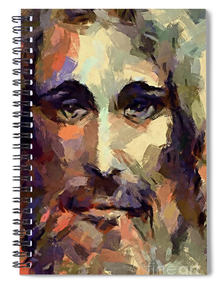 Jesus Spiral Notebook featuring the painting The Holy Face Of Jesus by Dragica Micki Fortuna
