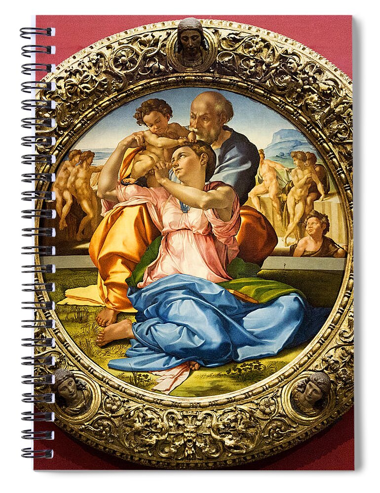 Holy Spiral Notebook featuring the photograph The Holy Family - Doni Tondo - Michelangelo by Weston Westmoreland