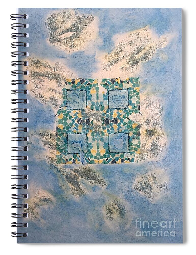 Mixed Media On Canvas Pilbri Spiral Notebook featuring the painting The house by Pilbri Britta Neumaerker