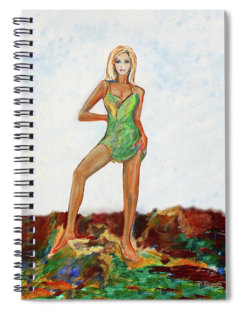 Woman Spiral Notebook featuring the painting The island girl by Tom Conway