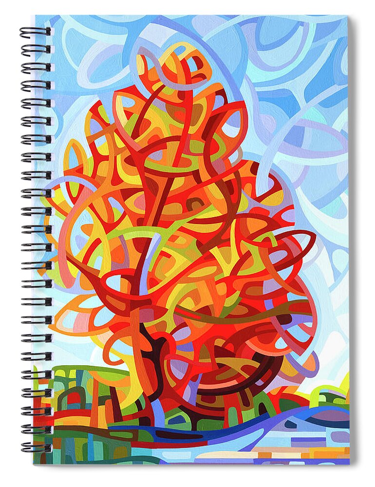 Fine Art Spiral Notebook featuring the painting The Jester by Mandy Budan