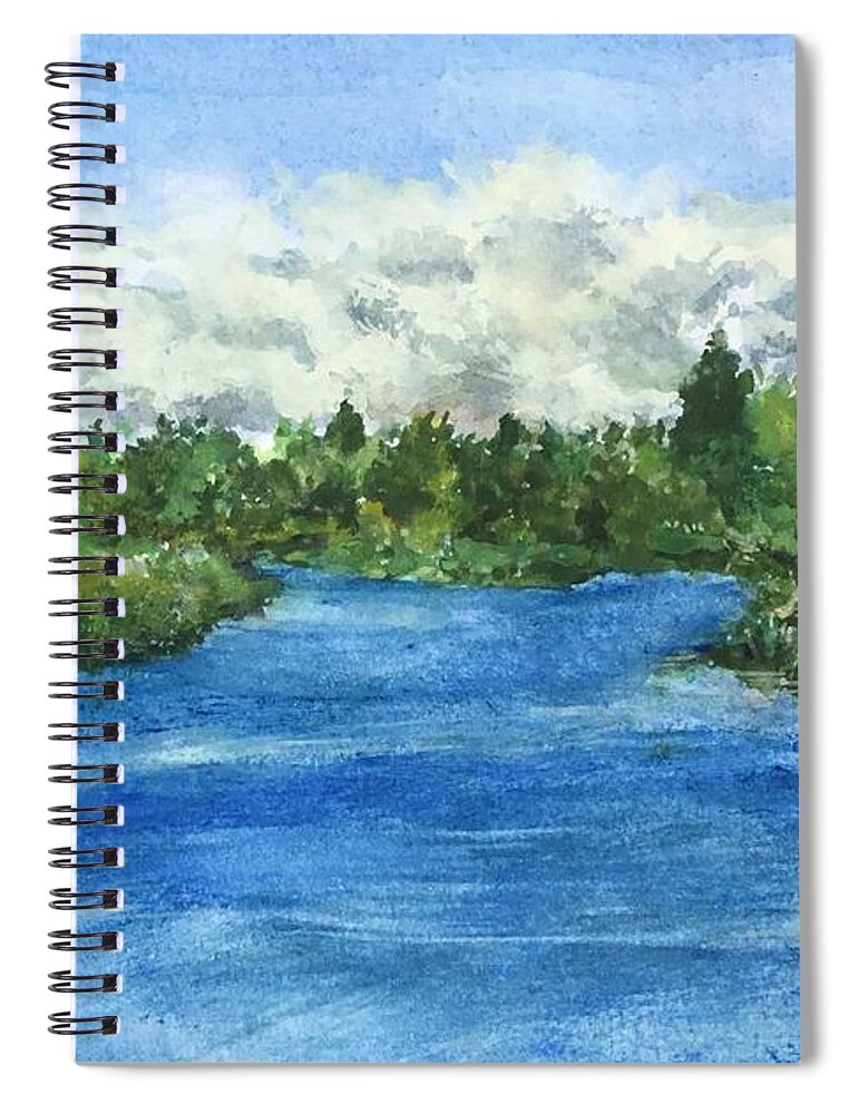 North Dakota Spiral Notebook featuring the painting The Jim by Cheryl Wallace