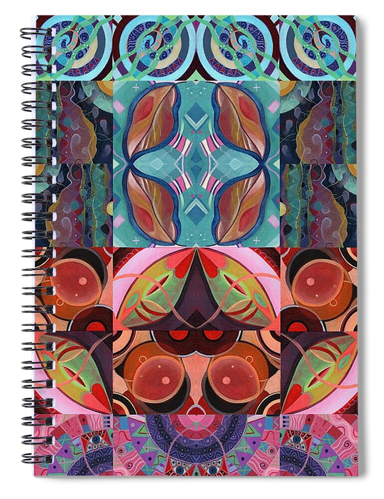 The Joy Of Design Mandala Series Puzzle 7 Arrangement 3 By Helena Tiainen Spiral Notebook featuring the mixed media The Joy of Design Mandala Series Puzzle 7 Arrangement 3 by Helena Tiainen