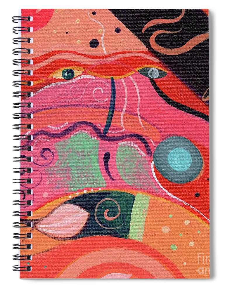 The Joy Of Design Xlviii By Helena Tiainen Spiral Notebook featuring the painting The Joy of Design X L V I I I by Helena Tiainen