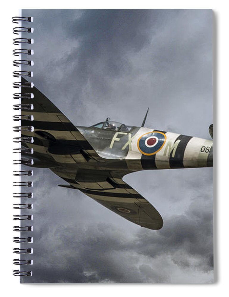 Supermarine Spiral Notebook featuring the digital art The Kent Spitfire by Airpower Art