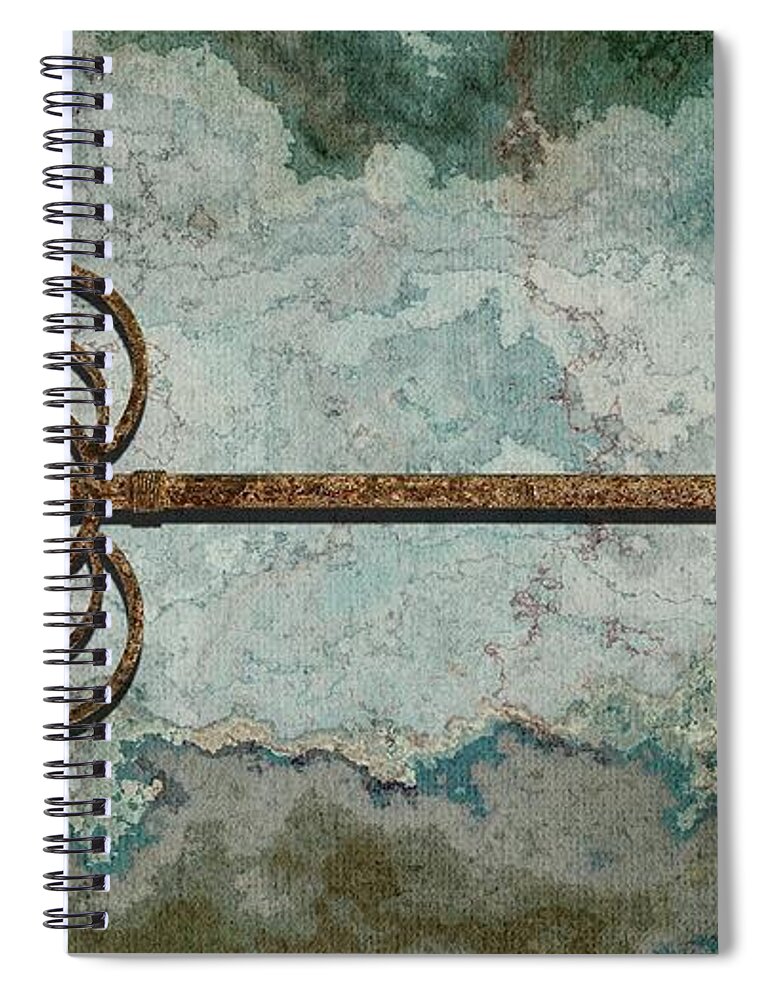 Key Spiral Notebook featuring the digital art The Key - 01t by Variance Collections