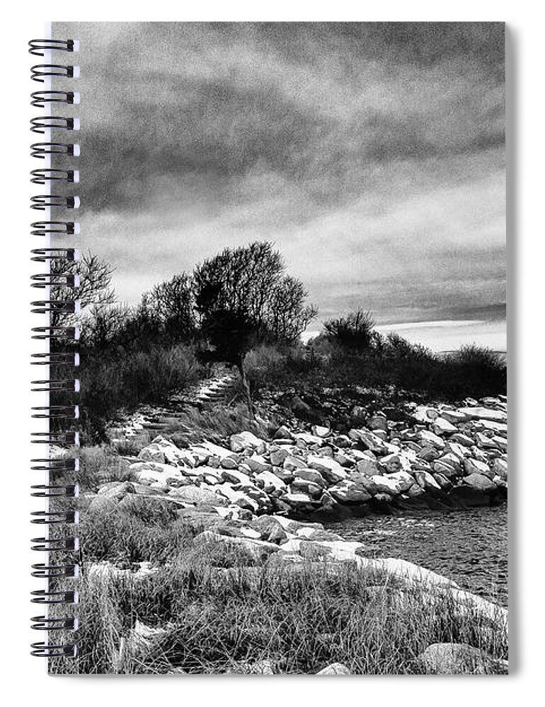Clouds Spiral Notebook featuring the photograph The Knob BW January 2016 by Frank Winters
