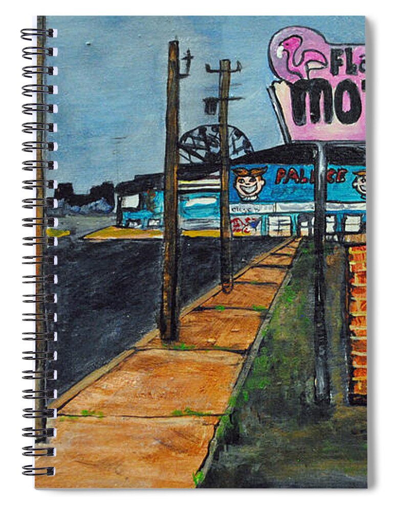 Asbury Park Spiral Notebook featuring the painting The Last Halloween by Patricia Arroyo