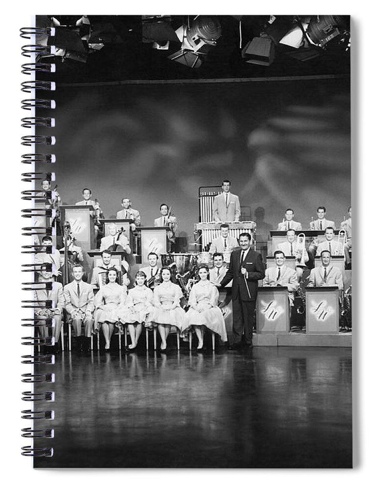 1950s Spiral Notebook featuring the photograph The Lawrence Welk Show by Underwood Archives