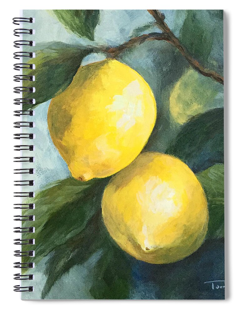 Lemon Spiral Notebook featuring the painting The Lemon Tree by Torrie Smiley