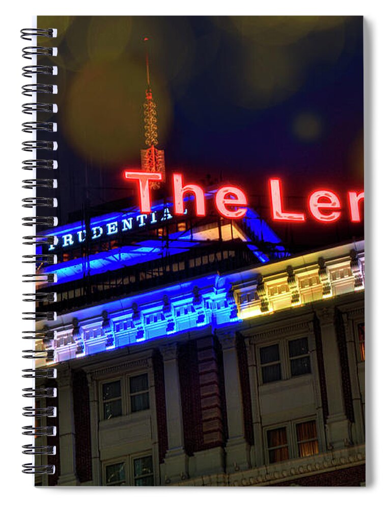 Boston Marathon Colors Spiral Notebook featuring the photograph The Lenox and the Pru - Boston Marathon Colors by Joann Vitali