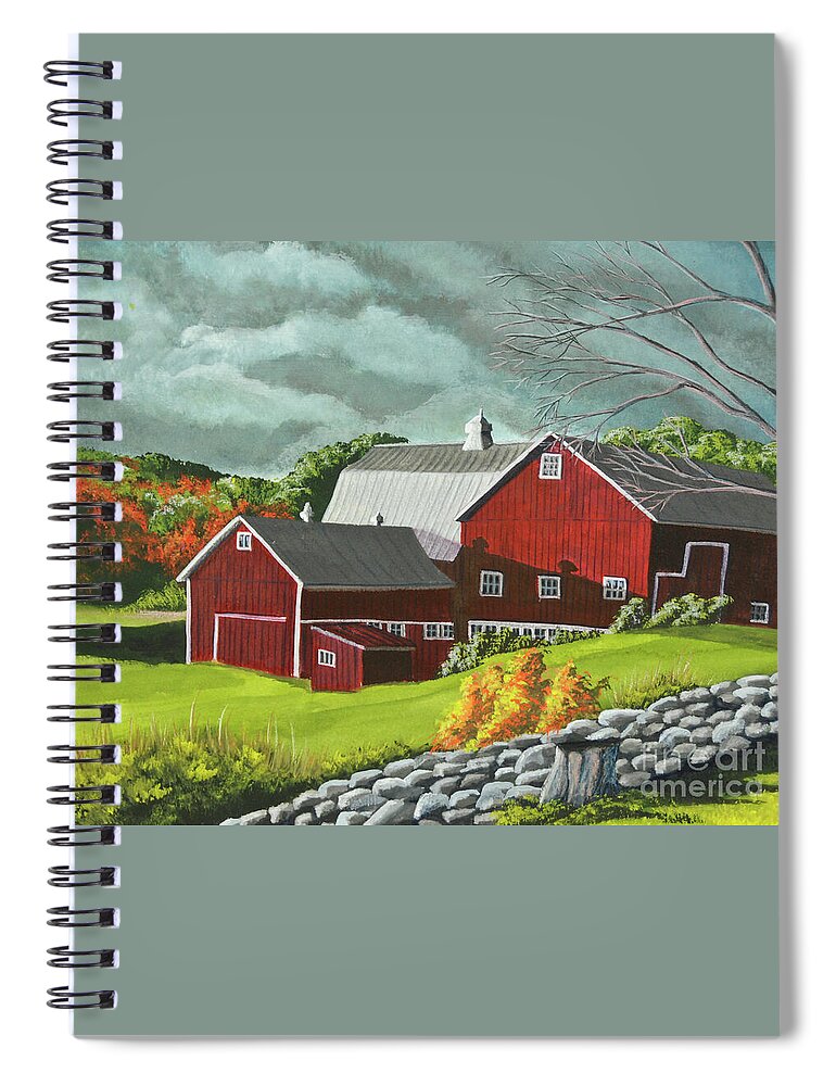 Barn Painting Spiral Notebook featuring the painting The Light After The Storm by Charlotte Blanchard