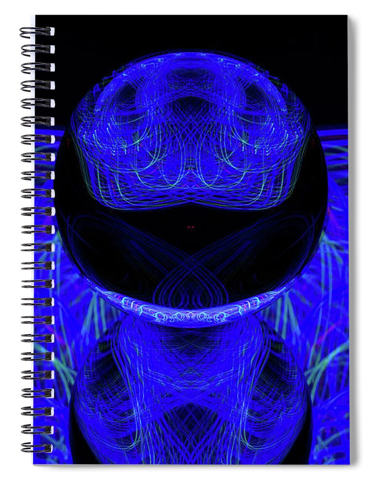 Light Painting Spiral Notebook featuring the photograph The Light Painter 49 by Steve Purnell