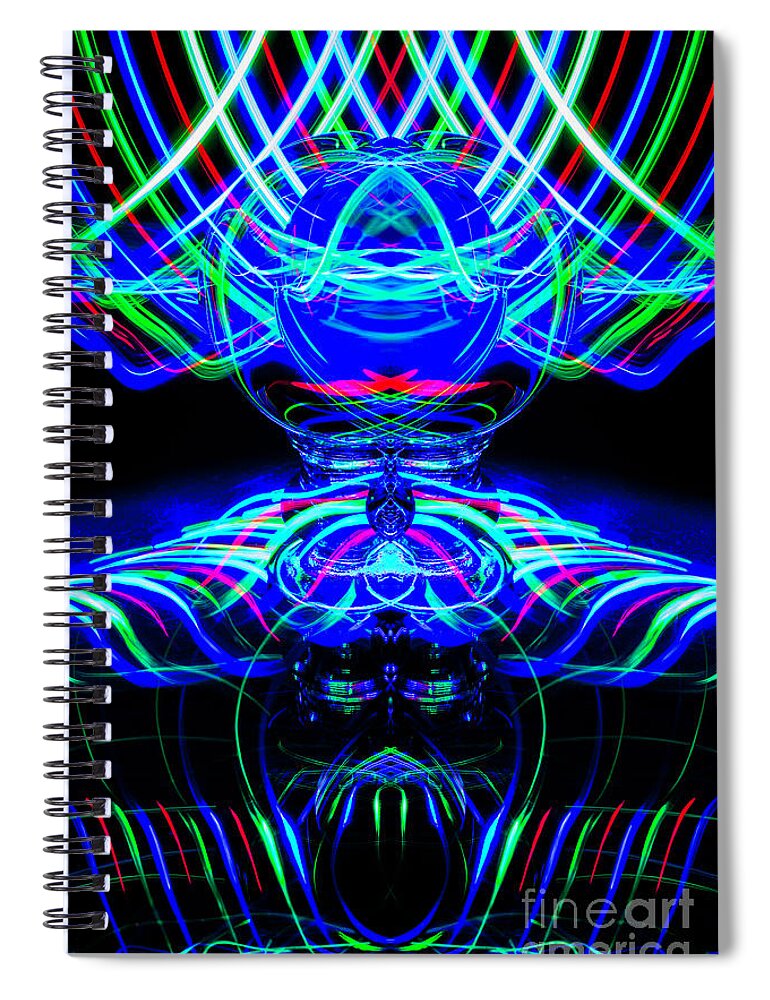 Light Painting Spiral Notebook featuring the photograph The Light Painter 61 by Steve Purnell