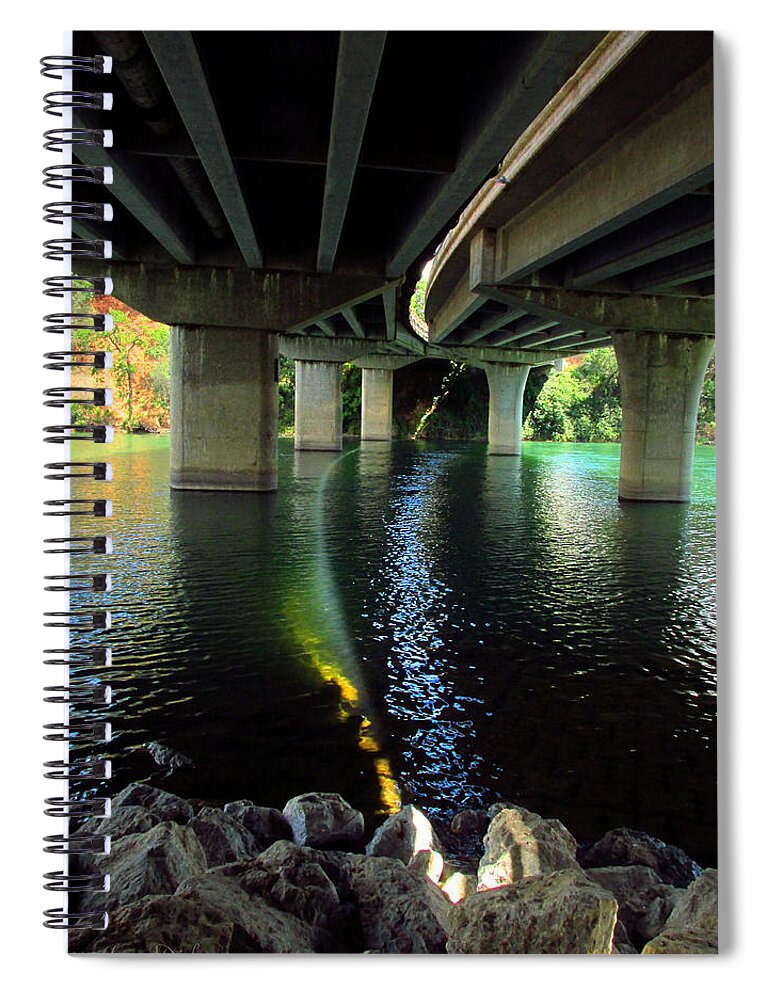 Bridge Spiral Notebook featuring the photograph The Light Under Bonneview Bridge by Joyce Dickens
