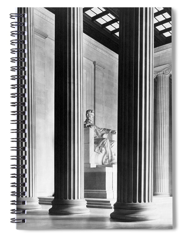 Lincoln Memorial Spiral Notebook featuring the photograph The Lincoln Memorial by War Is Hell Store