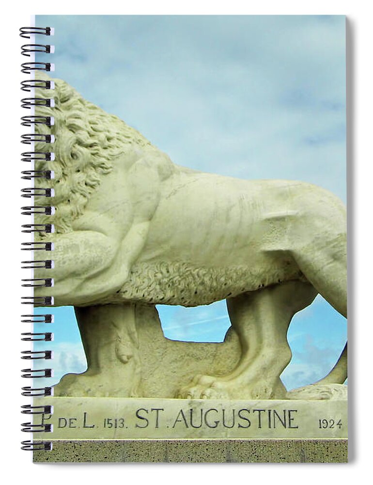 Statue Spiral Notebook featuring the photograph The Lion by D Hackett