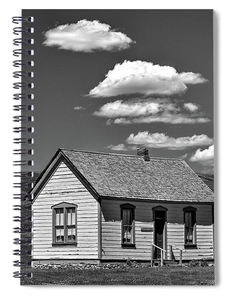 Farm Spiral Notebook featuring the photograph The Little House B and W by Richard J Cassato