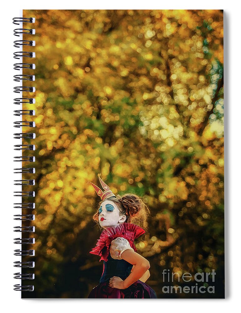 Art Spiral Notebook featuring the photograph The Little Queen of Hearts Alice in Wonderland by Dimitar Hristov
