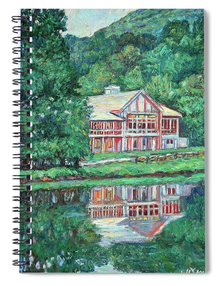  Lodge Paintings Spiral Notebook featuring the painting The Lodge at Peaks of Otter by Kendall Kessler