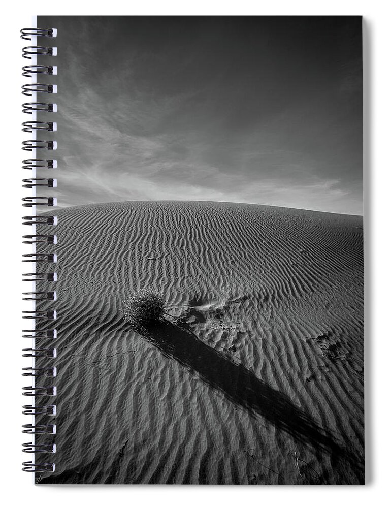Algodones North Dune Wilderness Spiral Notebook featuring the photograph The Long Shadow by Peter Tellone