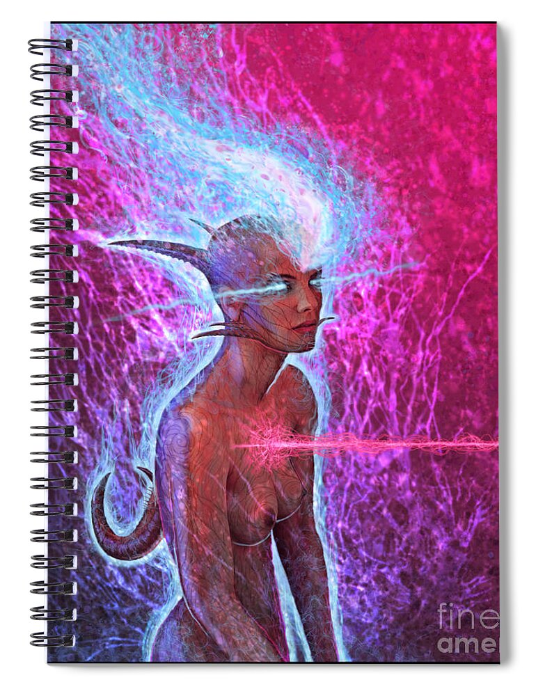 Tony Koehl Spiral Notebook featuring the mixed media The Look Into I by Tony Koehl